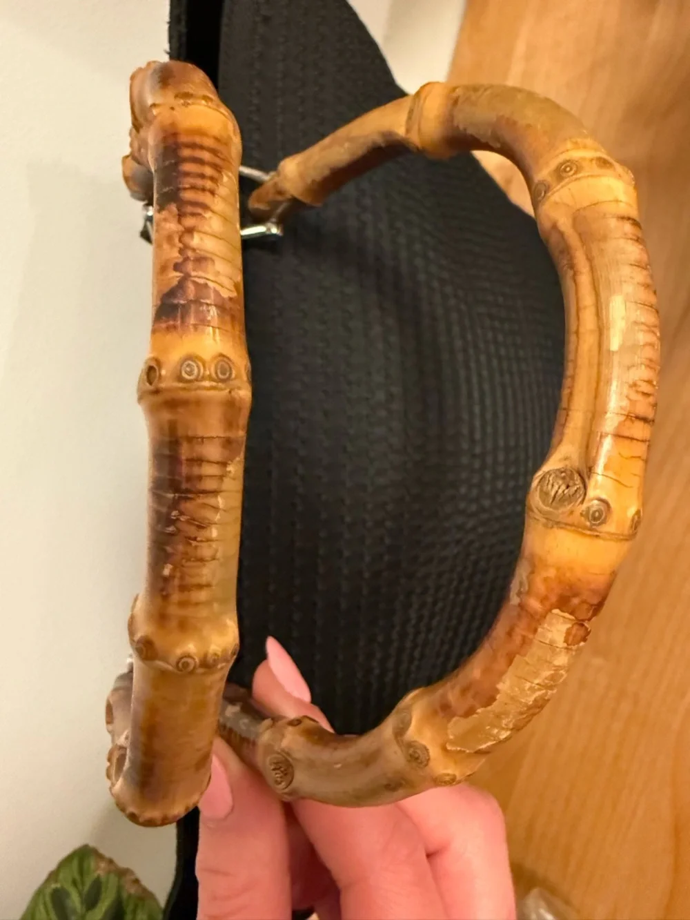 Gucci Black Woven Tote with Bamboo Handles - Picture 4 of 11